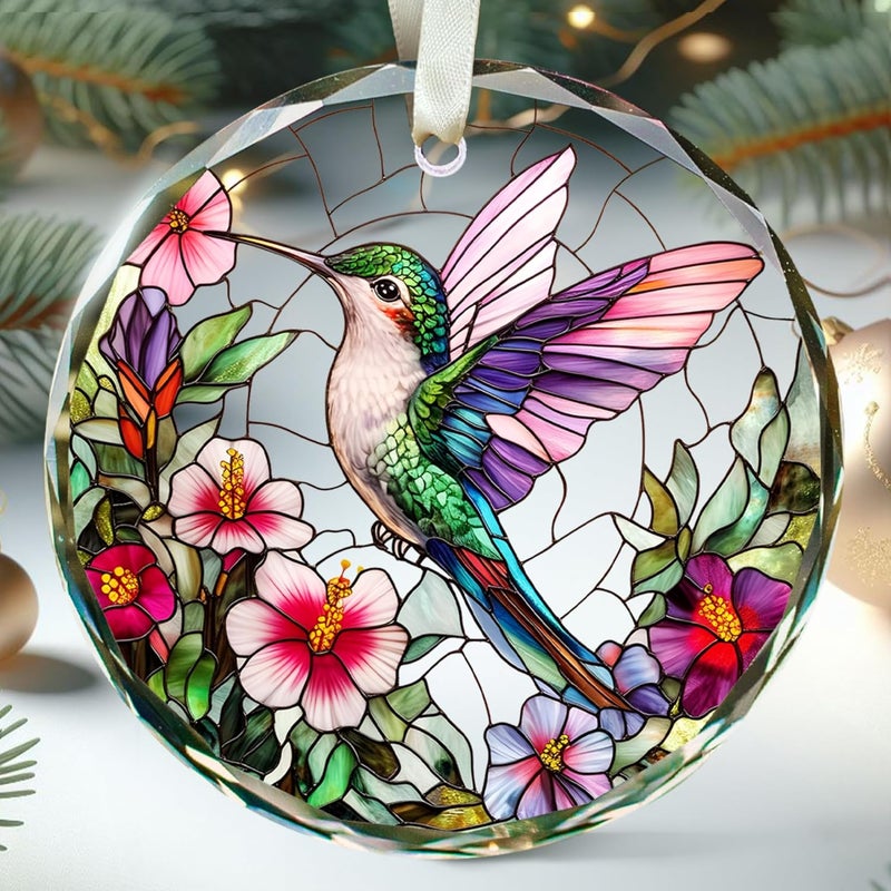 TEEBIM Hummingbird Christmas Ornament 2025 - Hummingbird Ornaments for Christmas Tree, Bird Ornaments for Tree - Hummingbirds Gifts for Women, Men, Lovers - Glass 2025 Christmas Ornament - Image 1
